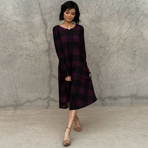 Swing Pocket Dress-Purple